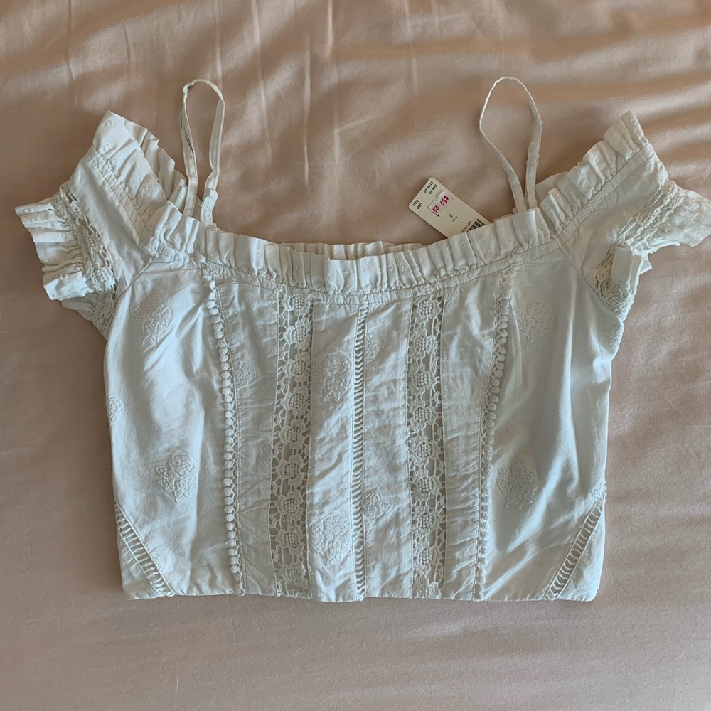 Anthropologie off the shoulder corset